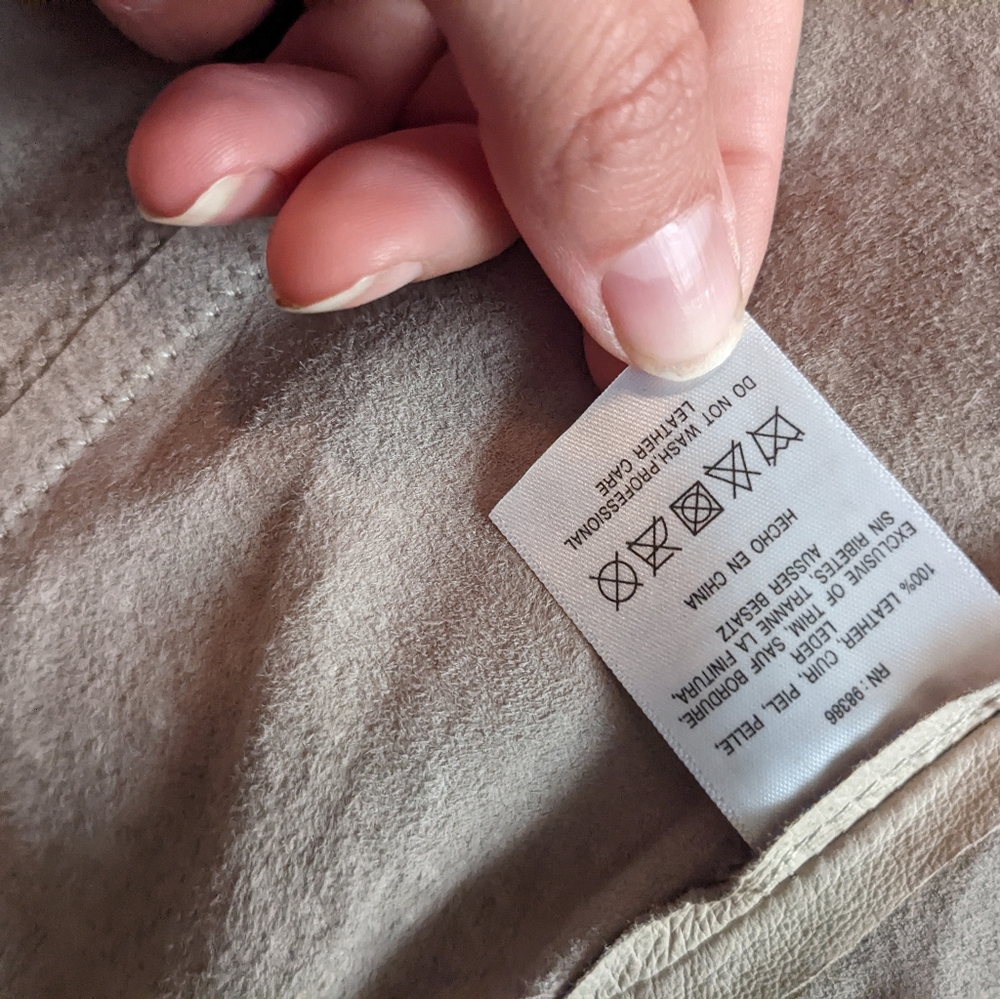 Anthropologie Elevenses Tan Leather Blazer, Sz M - Picture 4 of 4